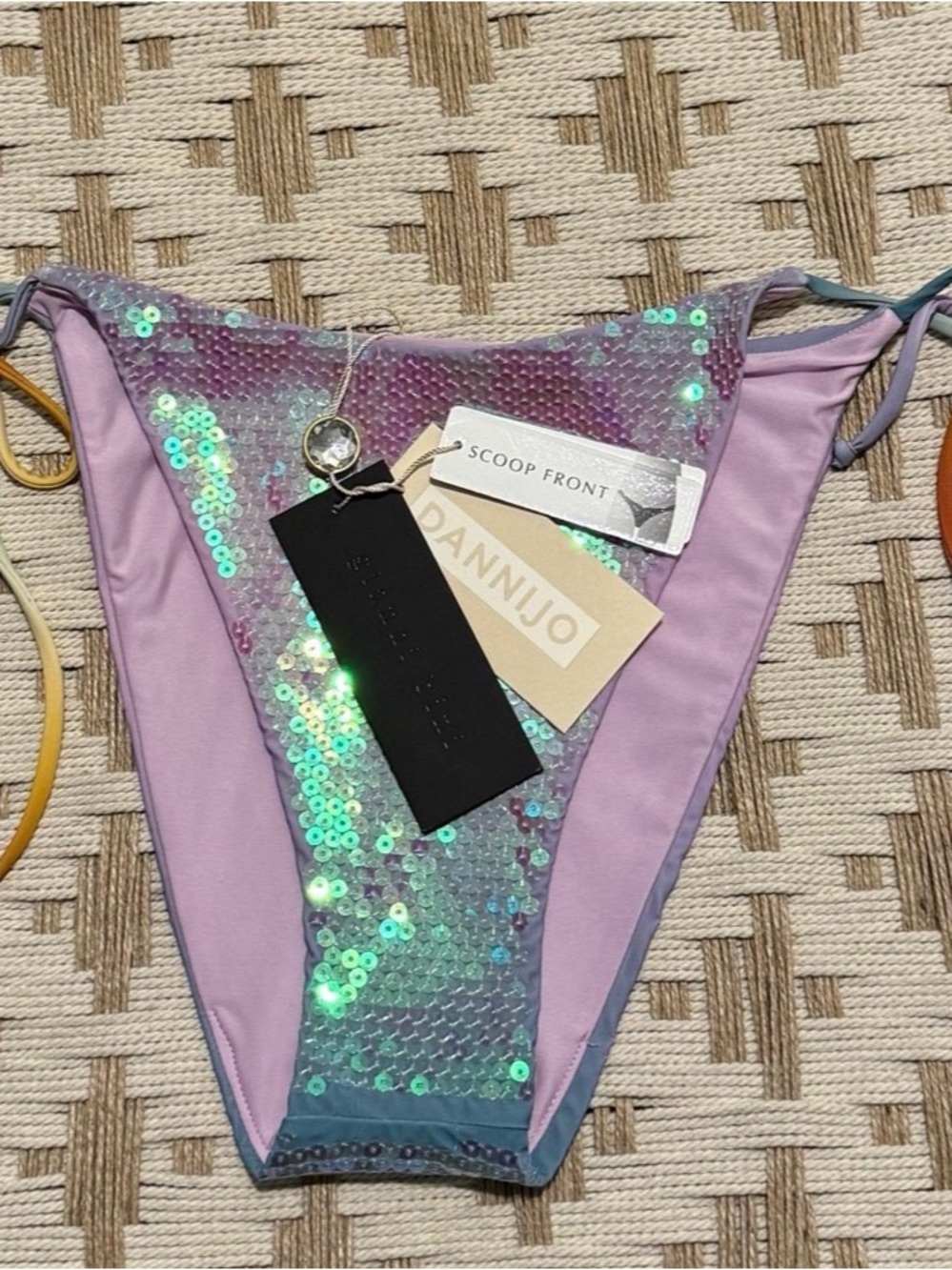 DANNIJO Lilac Sequin Scoop Front Bikini Bottom